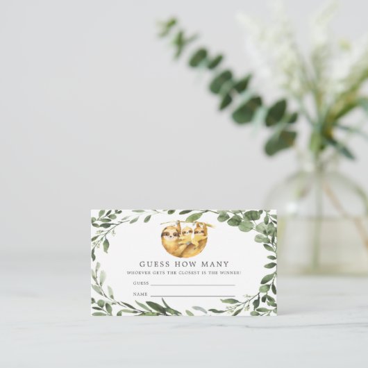 Baby shower met twee sleuven raadt u hoeveel credi informatiekaartje (Staand voorkant)