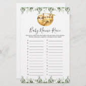 Baby shower met twee sleuven: Race Game (Voorkant / Achterkant)