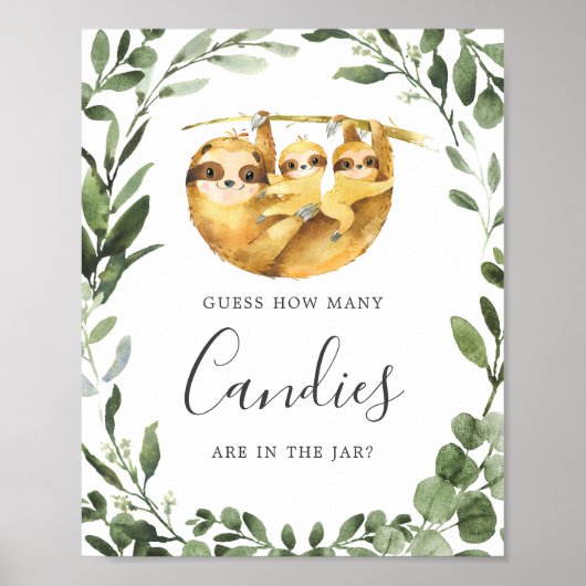 Baby shower met twee sleuven raden hoeveel Snoepje Poster (Voorkant)