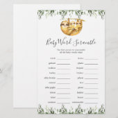 Baby shower met twee sleuven Word Scramble Game (Voorkant / Achterkant)