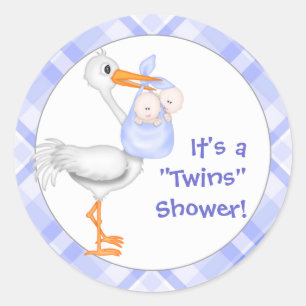 Baby shower met twee stralen ronde sticker