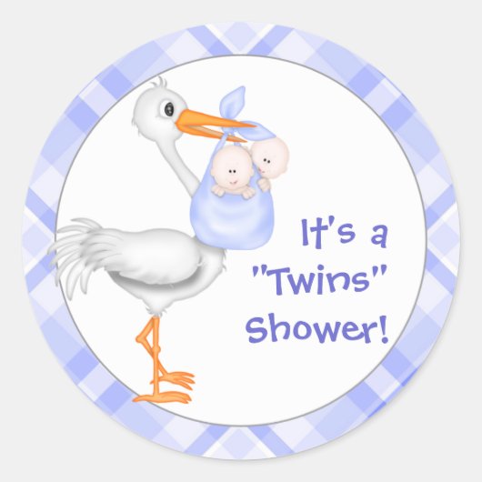 Baby shower met twee stralen ronde sticker (Voorkant)