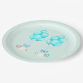 Baby shower met tweekleppige boogballonnen papieren bordje (Gekanteld)