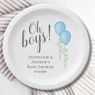 Baby shower met tweekleppige boogballonnen papieren bordje