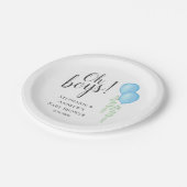 Baby shower met tweekleppige boogballonnen papieren bordje (Gekanteld)