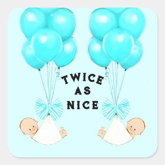 Baby shower met tweekleppige boogballonnen vierkante sticker (Voorkant)