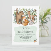 Baby shower met tweelingbogen kaart (Staand voorkant)