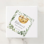 Baby shower met tweeslachtige sleuf bedankjes labels (In situ)