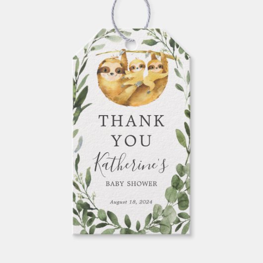 Baby shower met tweeslachtige sleuf cadeaulabel (Voorkant)