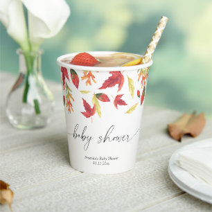 Baby Shower met vallende bladeren Papieren Bekers