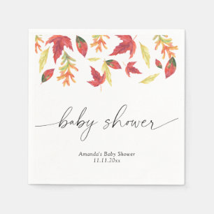 Baby Shower met vallende bladeren Servet