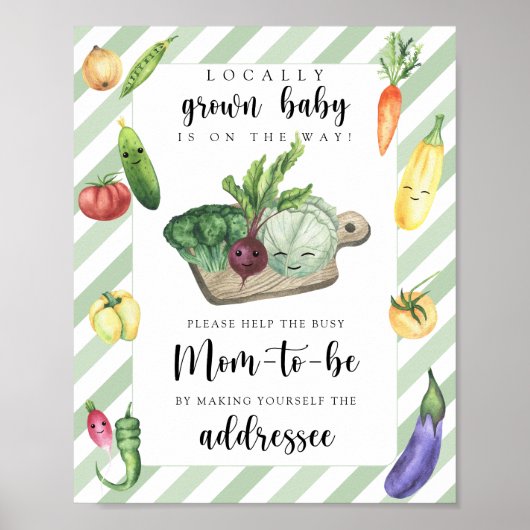 Baby shower met vegetarisch eten - Help de drukke Poster (Voorkant)