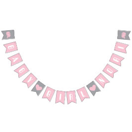 Baby shower met vlag en olifant voor meisje vlaggetjes