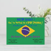 Baby shower met vlag van Brazilië Kaart (Staand voorkant)