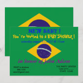 Baby shower met vlag van Brazilië Kaart (Voorkant / Achterkant)