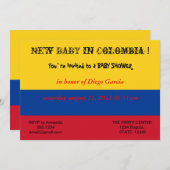 Baby shower met vlag van Colombia Kaart (Voorkant / Achterkant)