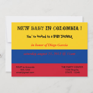 Baby shower met vlag van Colombia Kaart