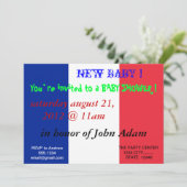 Baby shower met vlag van Frankrijk Kaart (Staand voorkant)