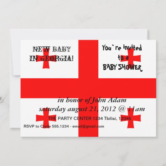 Baby shower met vlag van Georgië Kaart (Voorkant)