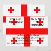Baby shower met vlag van Georgië Kaart (Voorkant / Achterkant)