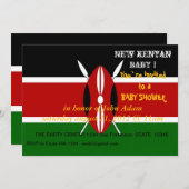 Baby shower met vlag van Kenia Kaart (Voorkant / Achterkant)