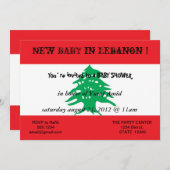 Baby shower met vlag van Libanon Kaart (Voorkant / Achterkant)