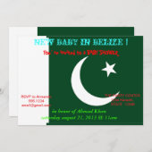 Baby shower met vlag van Pakistan Kaart (Voorkant / Achterkant)