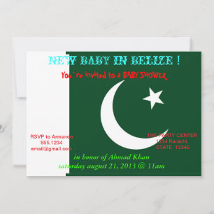 Baby shower met vlag van Pakistan Kaart