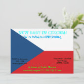Baby shower met vlag van Tsjechië Kaart (Staand voorkant)