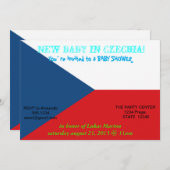 Baby shower met vlag van Tsjechië Kaart (Voorkant / Achterkant)