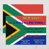 Baby shower met vlag van Zuid-Afrika Kaart (Voorkant / Achterkant)