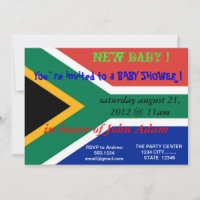 Baby shower met vlag van Zuid-Afrika