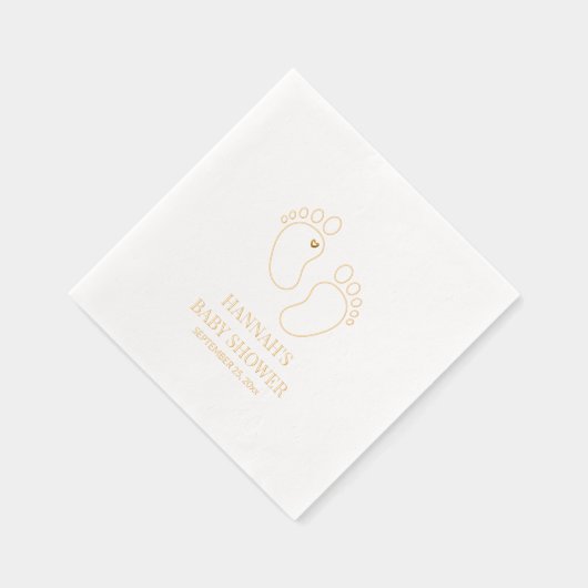 Baby shower met voetafdruk | feestdecor folie servetten (Rechts)