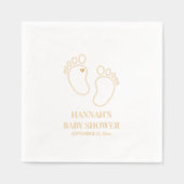 Baby shower met voetafdruk | feestdecor folie servetten (Voorkant)