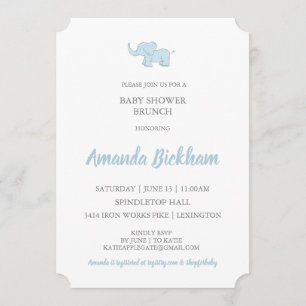 Baby shower met Waterverf olifant Kaart