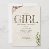 Baby shower met Westerne cactus, door leder geïnsp Kaart (Voorkant)