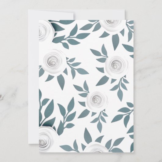 Baby shower met whitepapers kaart (Achterkant)