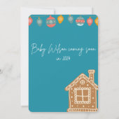 Baby shower met winter- en rendierthema kaart (Achterkant)