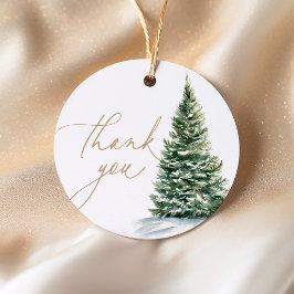 Baby shower met winterkerstbomen bedankjes labels