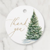 Baby shower met winterkerstbomen bedankjes labels (Voorkant)