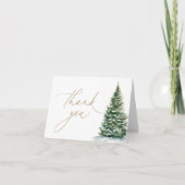 Baby shower met winterkerstbomen bedankkaart (Voorkant)