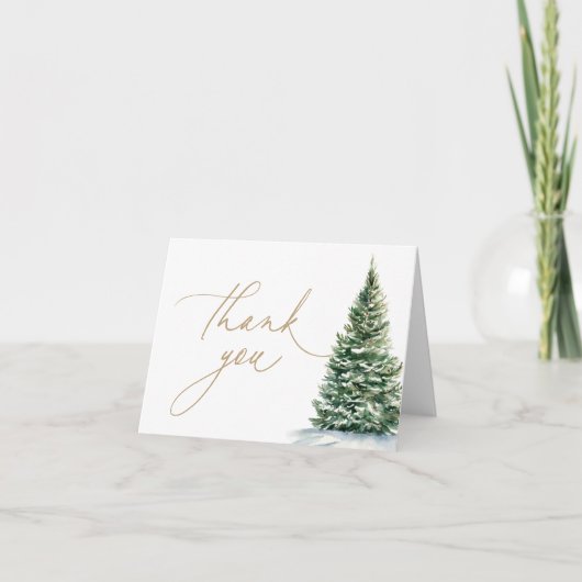 Baby shower met winterkerstbomen bedankkaart (Voorkant)