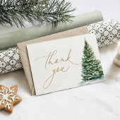 Baby shower met winterkerstbomen bedankkaart