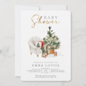 Baby shower met winterkerstbomen kaart (Voorkant)