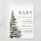 Baby shower met winterkerstbomen kaart (Voorkant)