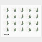 Baby shower met winterkerstbomen ronde sticker (Vel)