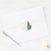 Baby shower met winterkerstbomen ronde sticker (Envelop)