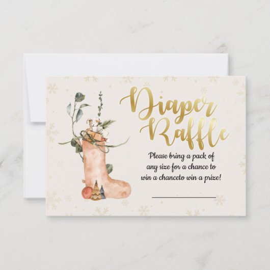 Baby shower met winterkerstmis kaart (Voorkant)