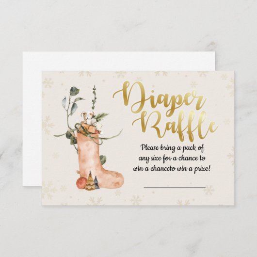 Baby shower met winterkerstmis kaart (Voorkant / Achterkant)