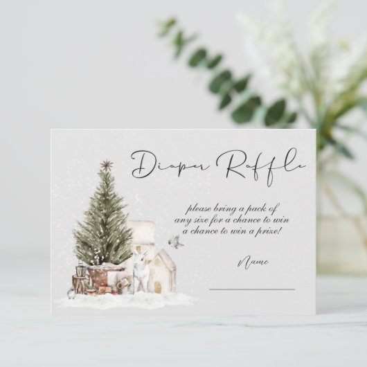 Baby shower met winterkerstmis kaart (Staand voorkant)